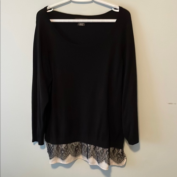 EUC Michel Studio Black Lace Top. 2XL. - Picture 1 of 5